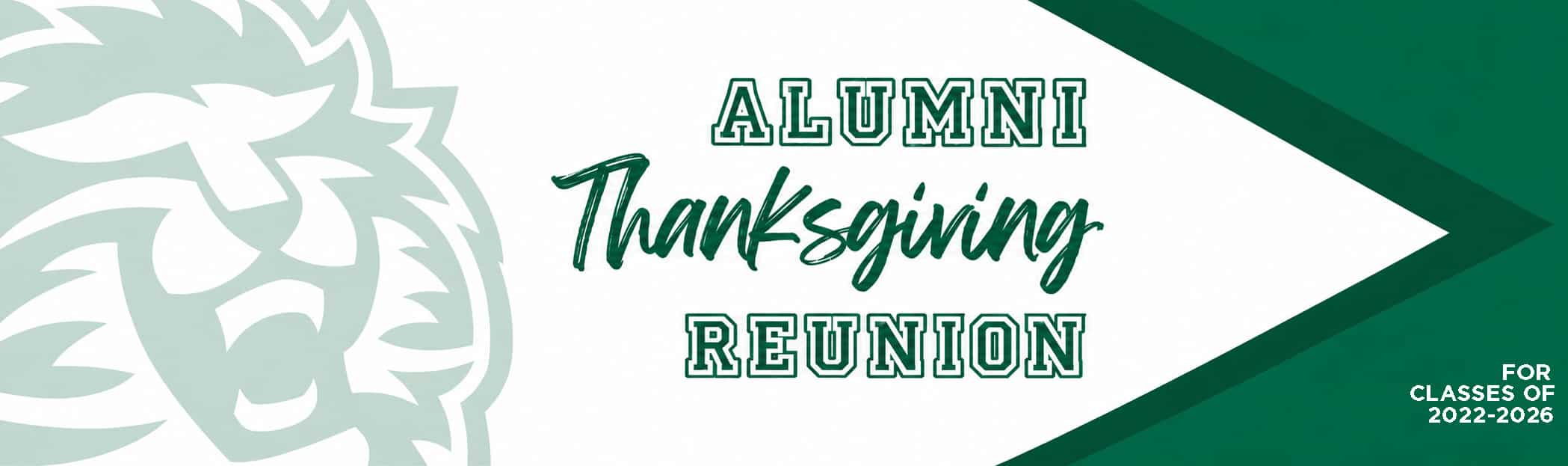 Alumni Thanksgiving Reunion Banner
